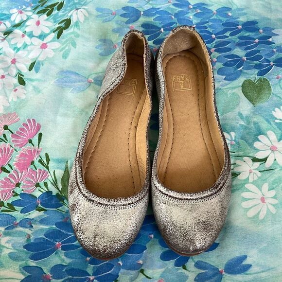 Frye ‘Carson’ Metallic Ballet Flats - 7 B - Picture 1 of 9